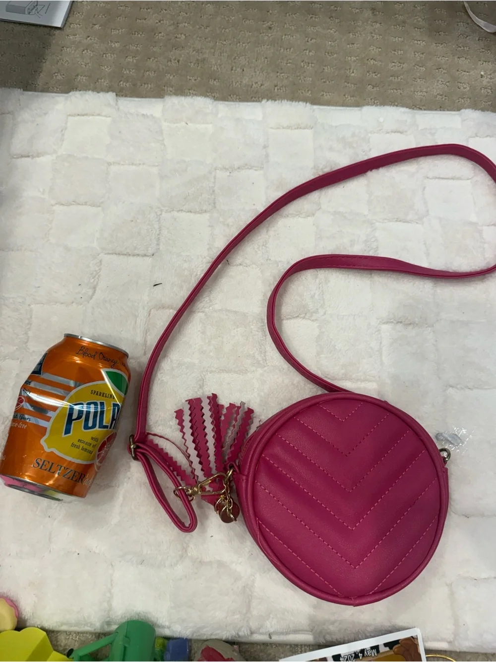 Hot Pink Round Crossbody Bag - Womens Fashion